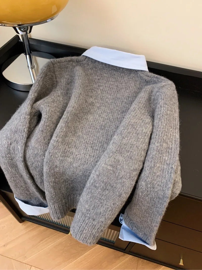 חולצה שילוב מכופתרת אלגנטי