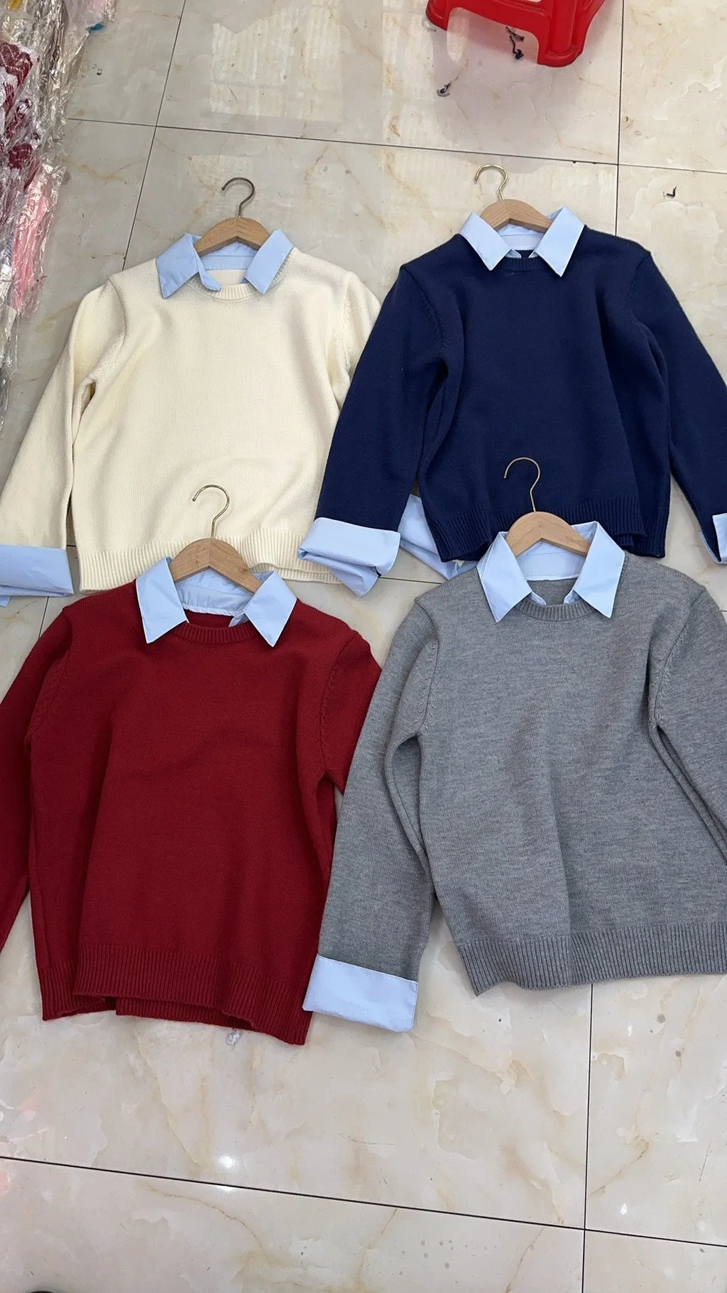 חולצה שילוב מכופתרת אלגנטי